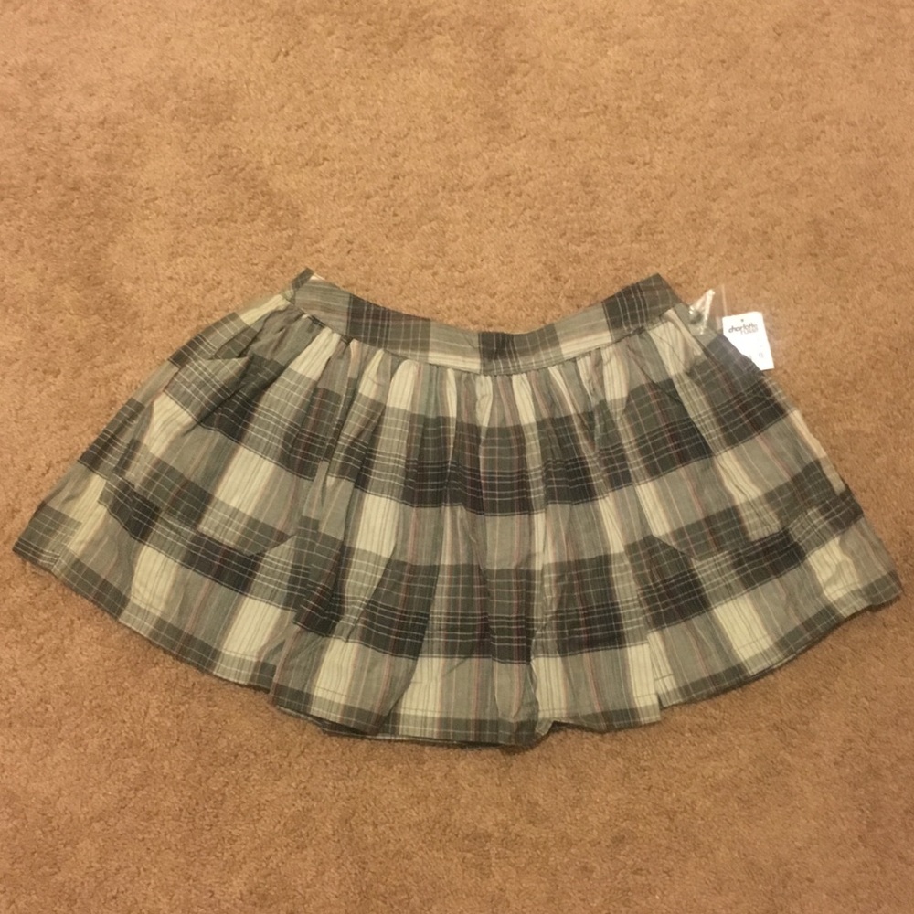 Pleated Plaid Skirt